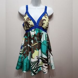 Metro 7 Sleeveless Top Size 6 Multicolor‎ Summer Casual Lightweight VNeck B674